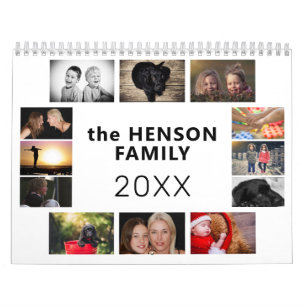 Family Calendar Monthly Photos Text Keepsake