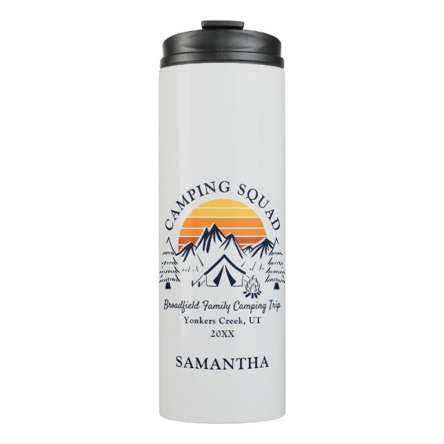 Family Camping Squad Matching Vacation Custom Thermal Tumbler (Front)