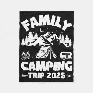 Family Camping Trip 2025 Matching Crew Summer Vaca Fleece Blanket