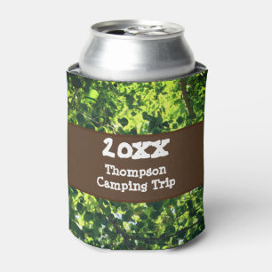 Family Camping Trip Green Leaf Reunion Vacation Can Cooler