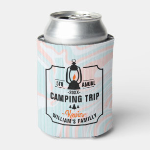 Family Camping Trip Text Template Can Cooler