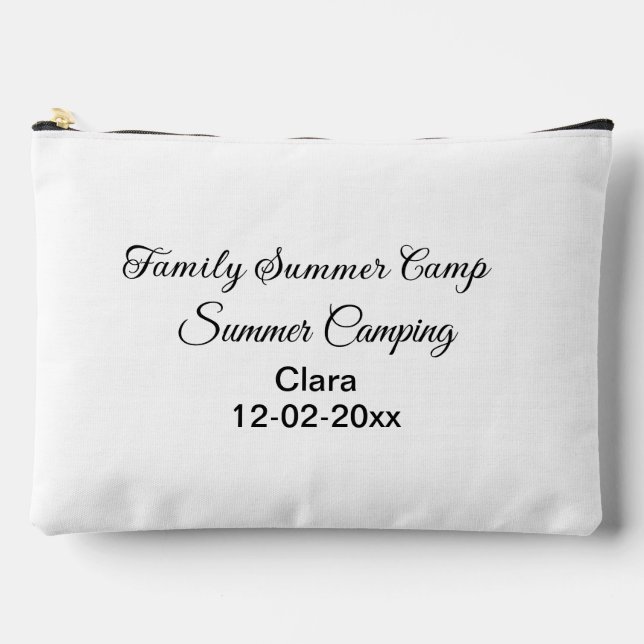 Family camping vacation custom add name dateSummer Accessory Pouch (Front)