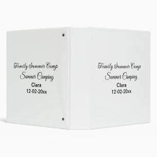 Family camping vacation custom add name dateSummer Binder