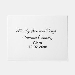 Family camping vacation custom add name dateSummer Doormat