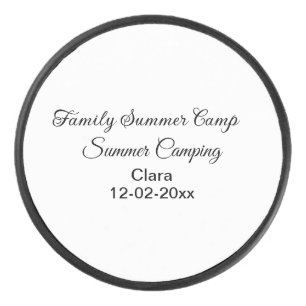 Family camping vacation custom add name dateSummer Hockey Puck