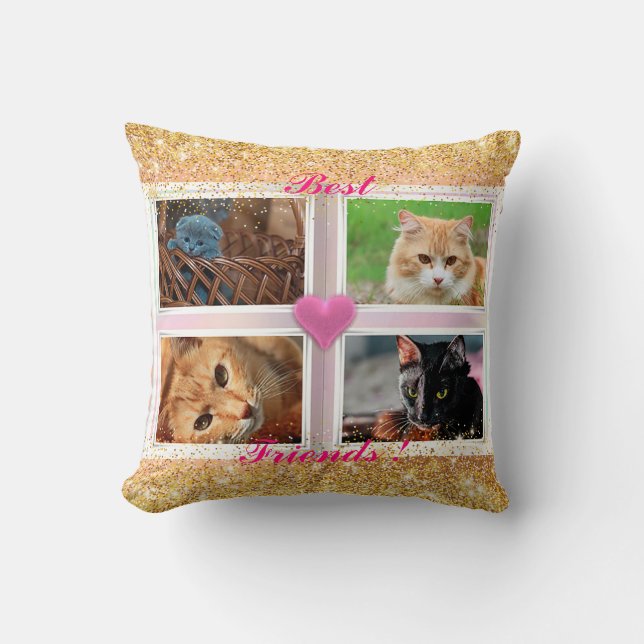 Family Cats Popular Gift Add Your Text Throw Pillow (Front)