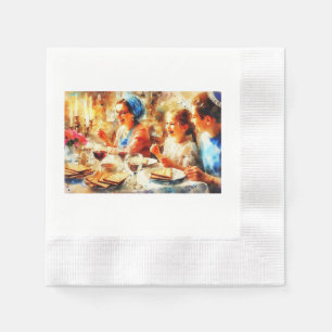 Family Celebrating Passover,  Napkin