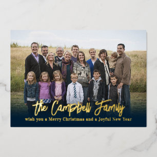 Family Cheer Foil Holiday Card Christmas Card