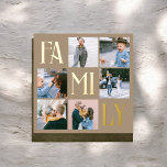 Family Chic Multi Photo Beige Foil Prints<br><div class="desc">Poster features modern photo college and Mom in foil.</div>