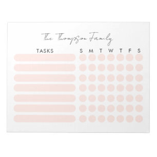 Family Chore Chart Command Center Kids Planner Notepad