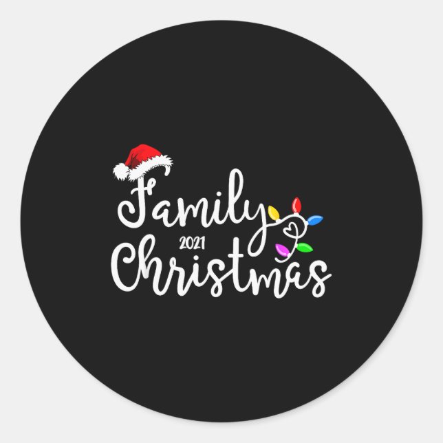 Family Christmas 2021  Classic Round Sticker (Front)