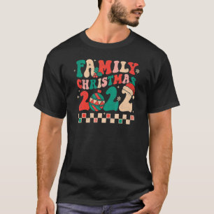 Family Christmas 2022 Groovy Retro Xmas Happy Holi T-Shirt