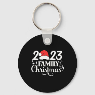 Family Christmas 2023 Matching Squad Crew Santa Fu Keychain