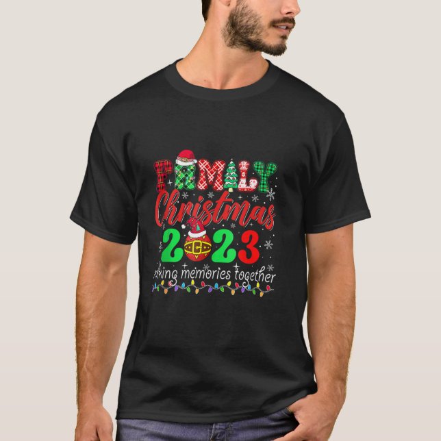 Family Christmas 2023 Matching Squad Santa Elf Fun T-Shirt (Front)