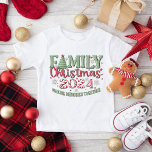 Family Christmas 2024 Baby T-Shirt<br><div class="desc">Get the whole family 2024 Christmas T shirts, for the holidays, with the expression: making memories together. Wear them together on Christmas. Choose from colour selections. Cute typography with Christmas tree and candy cane stripes.</div>