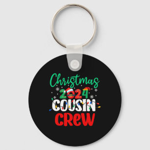 Family Christmas 2024 Cousin Crew Matching Squad S Keychain