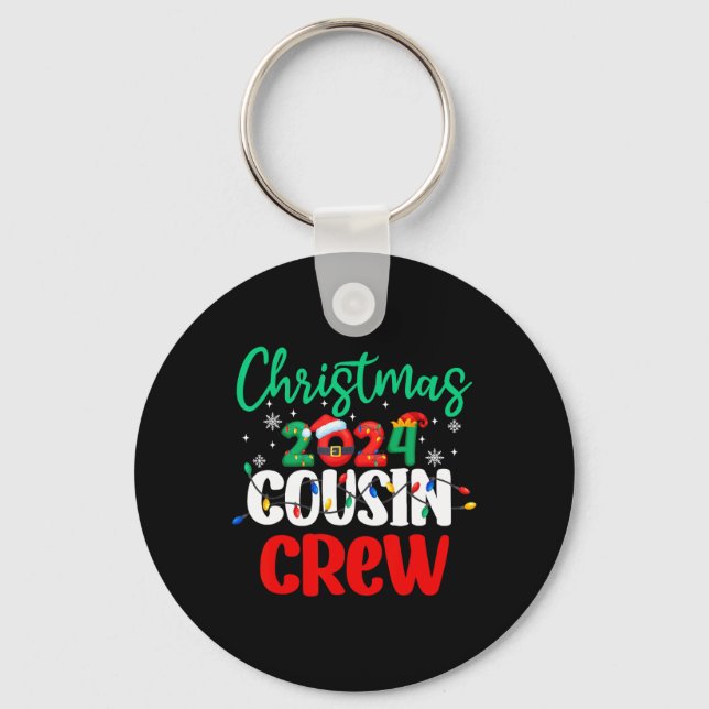 Family Christmas 2024 Cousin Crew Matching Squad S Keychain (Front)