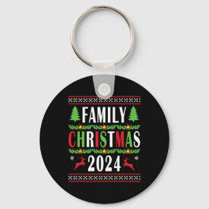 Family Christmas 2024 Funny Matching Xmas Tree  Keychain