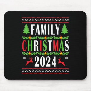 Family Christmas 2024 Funny Matching Xmas Tree Mouse Pad
