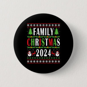 Family Christmas 2024 Funny Matching Xmas Tree Wit 2 Inch Round Button
