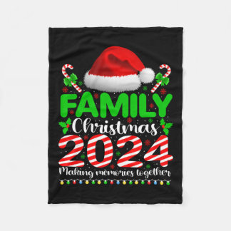 Family Christmas 2024 Funny Xmas Pjs Men Women Kid Fleece Blanket