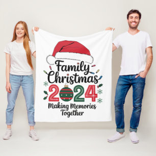 Family Christmas 2024 Making Memories Together Fleece Blanket