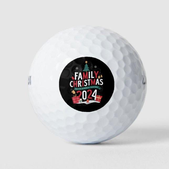 Family Christmas 2024 Making Memories Together Golf Balls (Front)