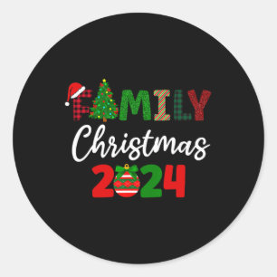 Family Christmas 2024 Matching Group Santa Xmas Pa Classic Round Sticker