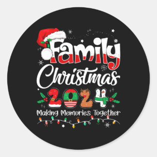 Family Christmas 2024 Matching Outfit Xmas Squad S Classic Round Sticker