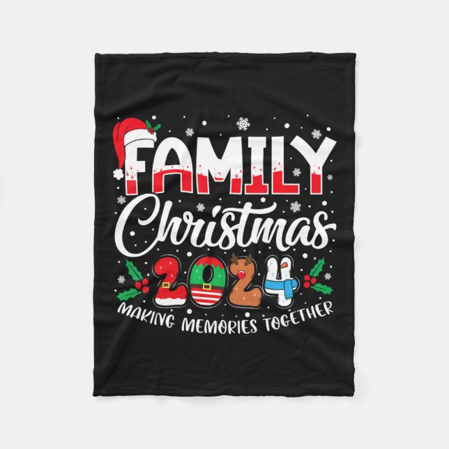 Family Christmas 2024 Matching Outfit Xmas Squad S Fleece Blanket (Front)