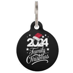 Family Christmas 2024 Matching Pajama Santa Pet Tag