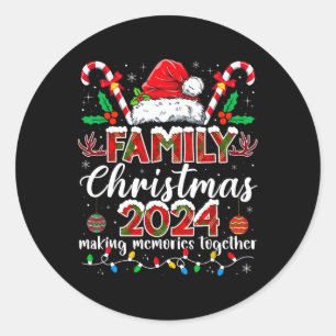 Family Christmas 2024 Matching Squad Santa Elf Fun Classic Round Sticker