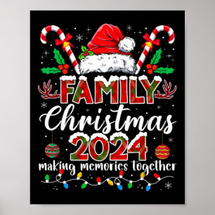 Family Christmas 2024 Matching Squad Santa Elf Fun Poster