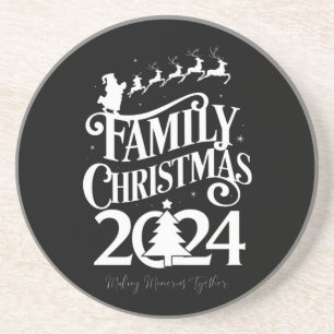 Family Christmas 2024 Memories Together Matching Coaster
