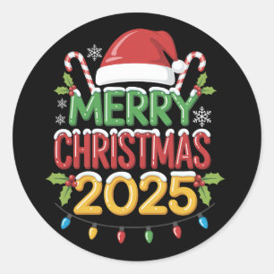 Family Christmas 2025 Crew Group Matching Family  Classic Round Sticker