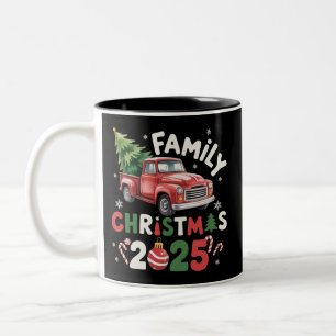 Family Christmas 2025 Crew Group Matching Family Two-Tone Coffee Mug