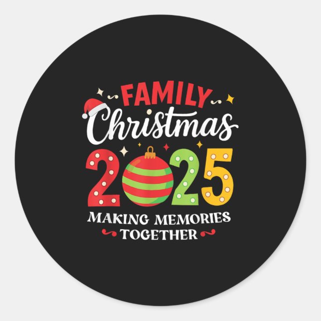 Family Christmas 2025 Group Matching Squad Funny S Classic Round Sticker (Front)