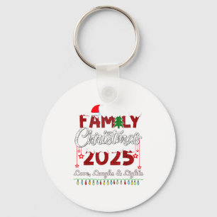 Family Christmas 2025 Love, Laughs And Lights Holi Keychain