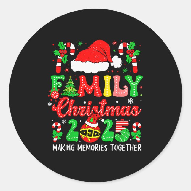 Family Christmas 2025 Matching Family Christmas Xm Classic Round Sticker (Front)