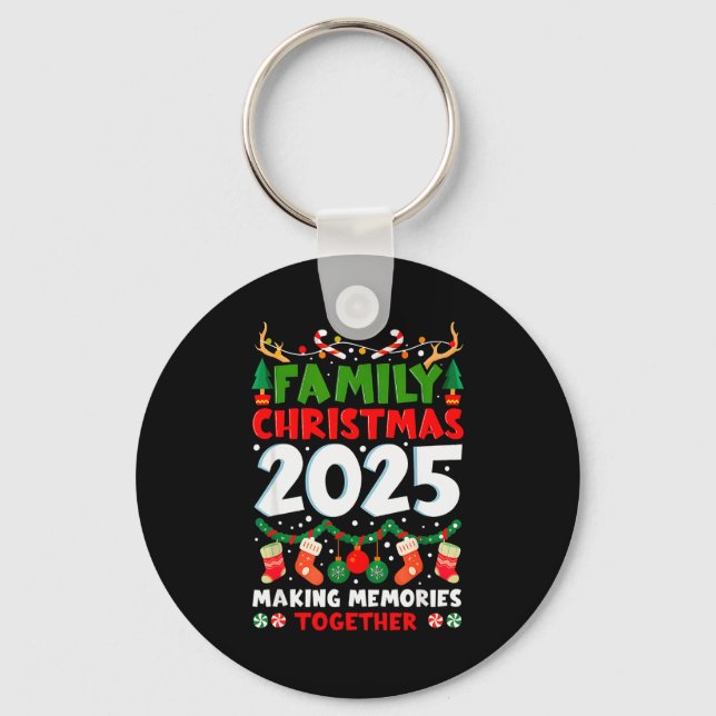 Family Christmas 2025 Matching Family Xmas Squad  Keychain (Front)