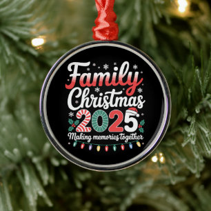 Family Christmas 2025 Matching Outfit Xmas Squad  Metal Ornament