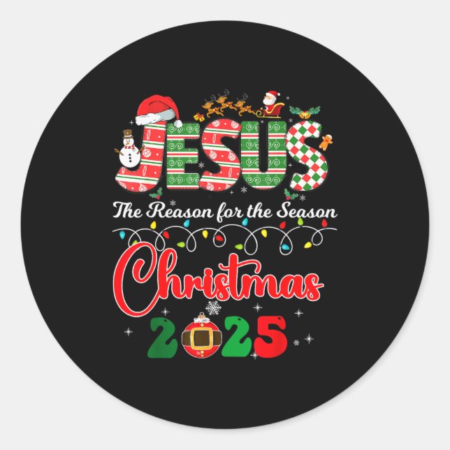 Family Christmas 2025 Matching Outfit Xmas Squad S Classic Round Sticker (Front)