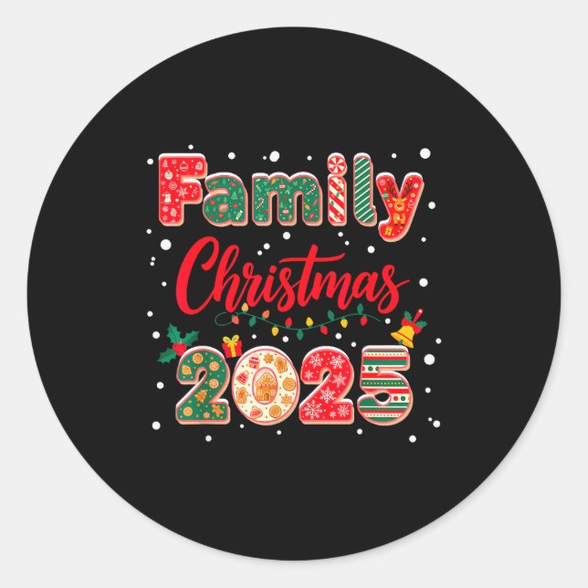 Family Christmas 2025 Matching Outfit Xmas Squad S Classic Round Sticker (Front)