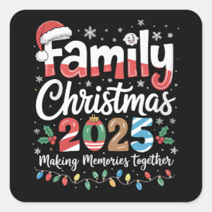 Family Christmas 2025 Matching Outfit Xmas Squad Square Sticker