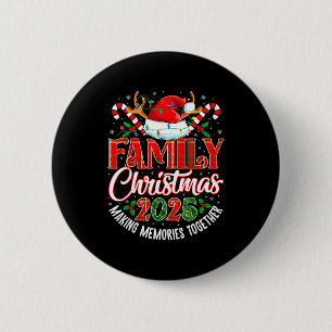 Family Christmas 2025 Matching Pajama Xmas Squad 2 Inch Round Button
