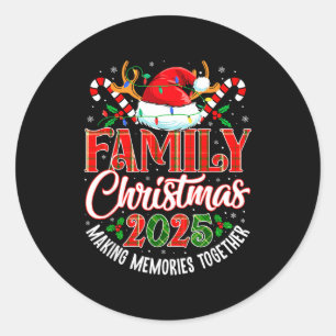 Family Christmas 2025 Matching Pajama Xmas Squad  Classic Round Sticker