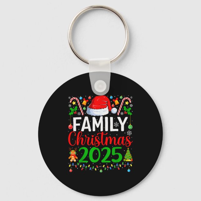 Family Christmas 2025 Matching Pyjamas Xmas Family Keychain (Front)
