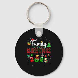Family Christmas 2025 Matching Red Plaid Squad San Keychain