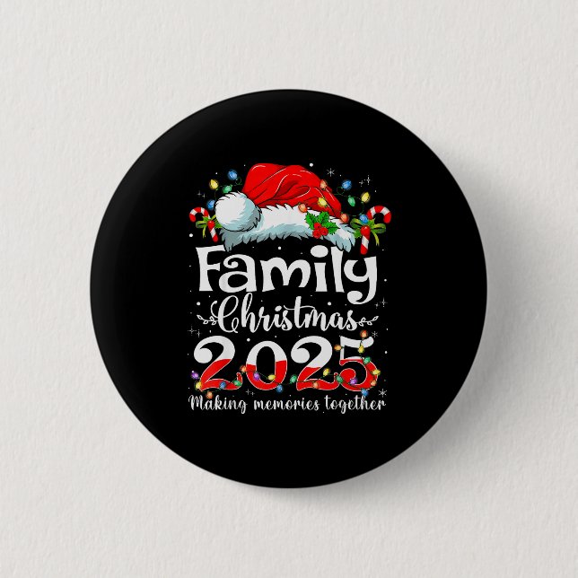 Family Christmas 2025 Matching Squad Santa Elf Fun 2 Inch Round Button (Front)
