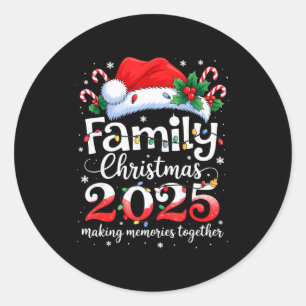 Family Christmas 2025 Matching Squad Santa Elf Fun Classic Round Sticker